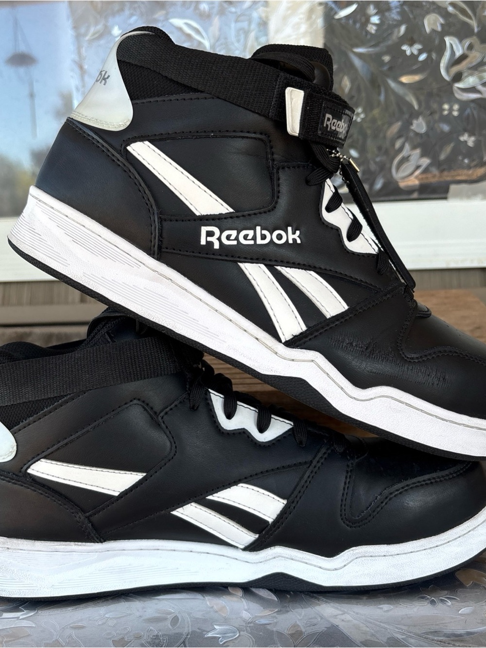 Reebok Black and White Men's High-Top Comp toe work safety Sneakers 10 M